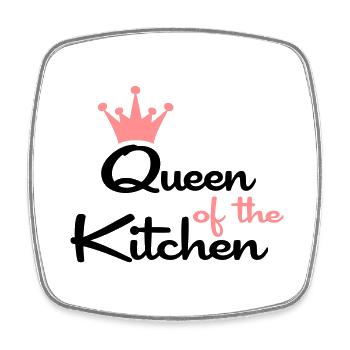 T-shirts for women who like to cook - Square fridge magnet - white - Front