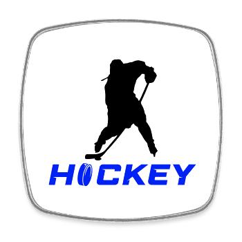 Joueurs de hockey sur glace - Magnet carré - blanc - Devant