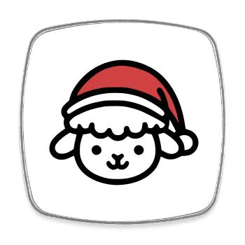 Weihnachten Niedliches Schaf - Viereckiger Kühlschrankmagnet - Weiß - Vorne