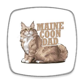 Maine Coon Dad Cat Kitten Father - Viereckiger Kühlschrankmagnet - Weiß - Vorne