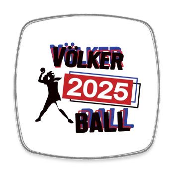 Völkerball Spielerin Team Turnier Mannschaft 2025 - Viereckiger Kühlschrankmagnet - Weiß - Vorne