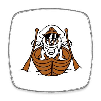 Coquin Méchant Monstre Pagaies Capitaine Drôle Mignon - Magnet carré - blanc - Devant