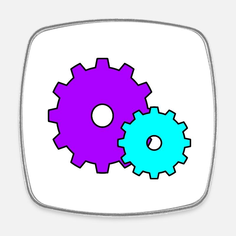 Clockwork - Square fridge magnet - white