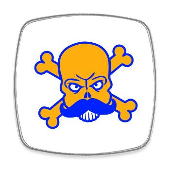 Mr Sir Mr Beard Skull Skull Bone Skeleton - Square fridge magnet - white - Front