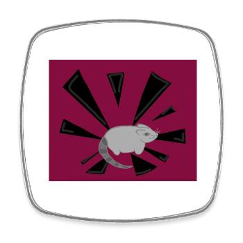 Ratte - Viereckiger Kühlschrankmagnet - Weiß - Vorne