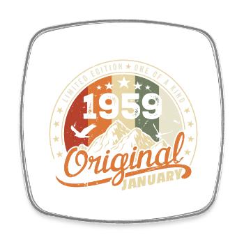 Original Geboren im Januar Geburtstag | Januar 1959 - Viereckiger Kühlschrankmagnet - Weiß - Vorne