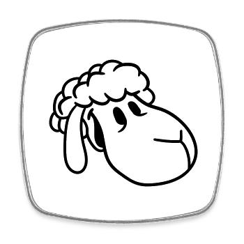 Sheep Face Head Cute Cute Lamb Cool Comic - Square fridge magnet - white - Front