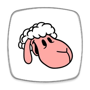 Sheep Face Head Cute Cute Lamb Cool Comic - Square fridge magnet - white - Front