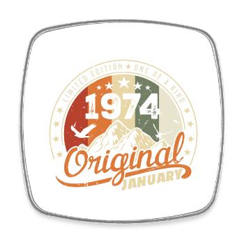 Original Geboren im Januar Geburtstag | Januar 1974 - Viereckiger Kühlschrankmagnet - Weiß - Vorne