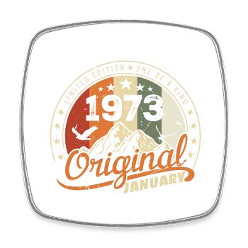 Original Geboren im Januar Geburtstag | Januar 1973 - Viereckiger Kühlschrankmagnet - Weiß - Vorne