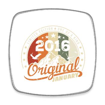 Original Né en Janvier Anniversaire | Janvier 2016 - Magnet carré - blanc - Devant