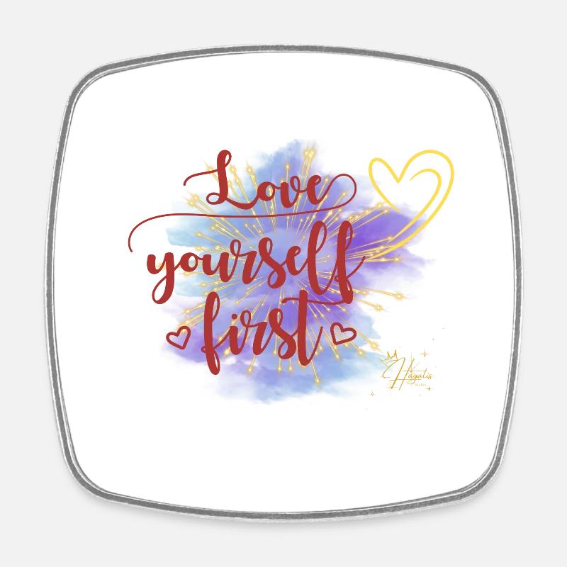 Loveyourself - Square fridge magnet - white