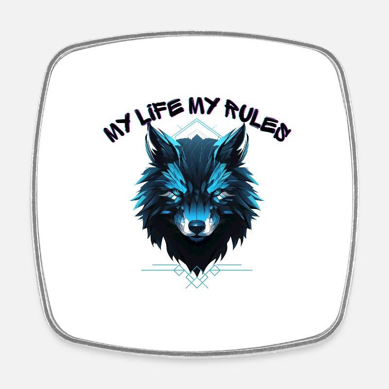 My life my rules - Square fridge magnet - white