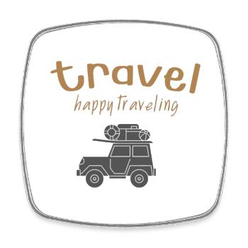 Travel - Viereckiger Kühlschrankmagnet - Weiß - Vorne