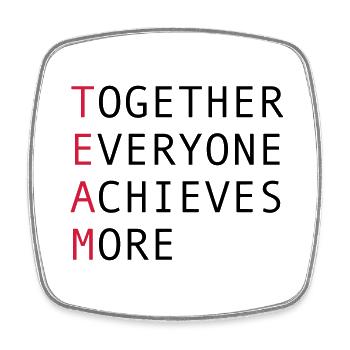 Team - Square fridge magnet - white - Front