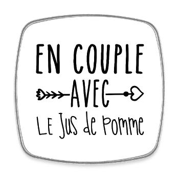 Couples with Apple Juice, Apple Juice Fans - Square fridge magnet - white - Front