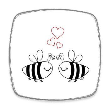 bienen liebe - Viereckiger Kühlschrankmagnet - Weiß - Vorne
