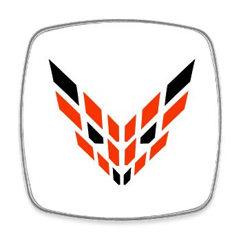 Fuchs Rotfuchs Abstraktes Logo Cool Böser Blick - Viereckiger Kühlschrankmagnet - Weiß - Vorne