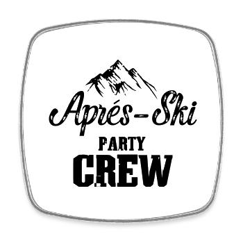 Apres Ski Party Crew - Viereckiger Kühlschrankmagnet - Weiß - Vorne