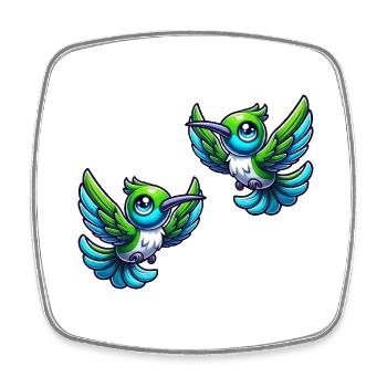 Colibri Oiseau 2 - Magnet carré - blanc - Devant