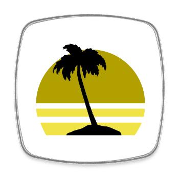 Île Palm - Magnet carré - blanc - Devant