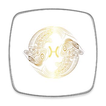 pisces1gold Artboard 1 - Square fridge magnet - white - Front