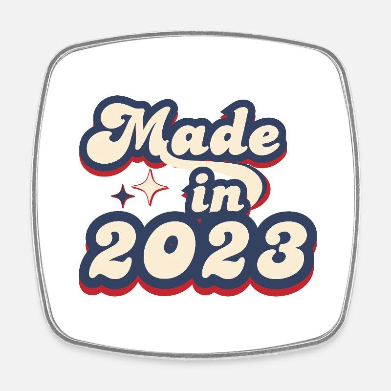 Made in 2023 retro - Magnet carré - blanc