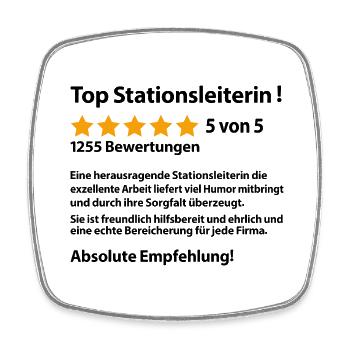 Stationsleiterin Stationsleitung Lustig Abschied - Viereckiger Kühlschrankmagnet - Weiß - Vorne