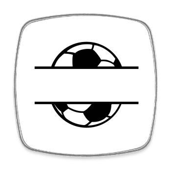 Fußball Soccer - Viereckiger Kühlschrankmagnet - Weiß - Vorne