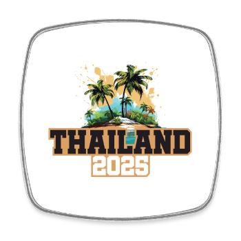 Thailand 2025 Palmen - Viereckiger Kühlschrankmagnet - Weiß - Vorne