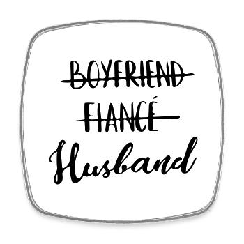 husband - Square fridge magnet - white - Front