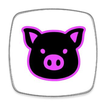 Pig Head Sow - Square fridge magnet - white - Front