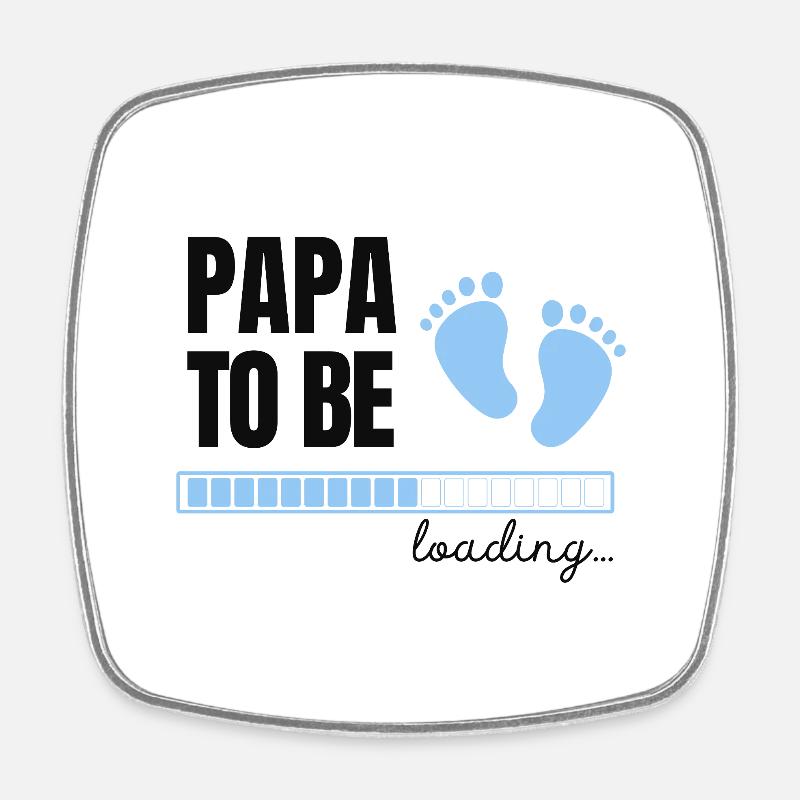 Papa to be - boy - Square fridge magnet - white