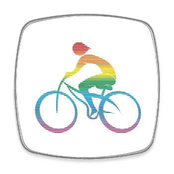 Radfahrer - Viereckiger Kühlschrankmagnet - Weiß - Vorne