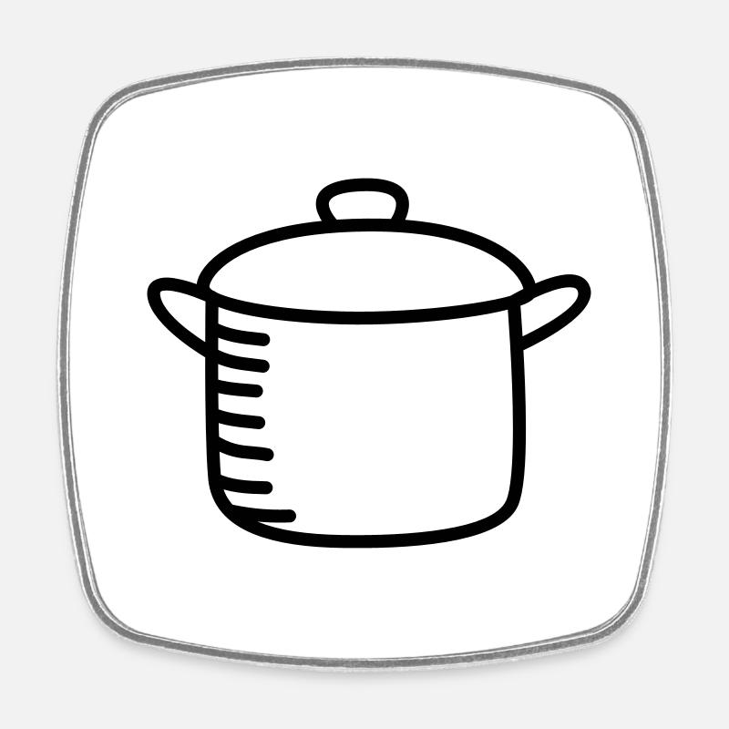 Pot / Saucepan - Square fridge magnet - white