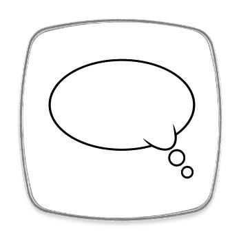 Pensée : Bubble Design - Magnet carré - blanc - Devant