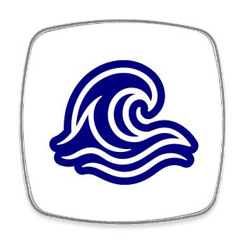 Vague de l’océan - Magnet carré - blanc - Devant