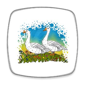 Geese - Square fridge magnet - white - Front