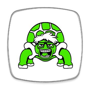 Turtle Nerd Lunettes à monture en corne Geek Smart Laughs Cool - Magnet carré - blanc - Devant
