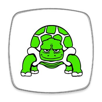 Schildkröte lächelt lustig glücklich Comic Cartoon - Viereckiger Kühlschrankmagnet - Weiß - Vorne