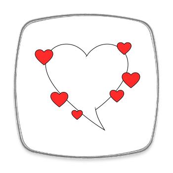 Speech bubble with hearts - Square fridge magnet - white - Front