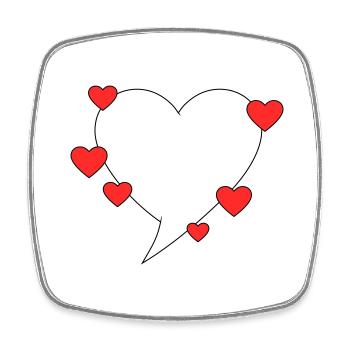 Speech bubble with hearts - Square fridge magnet - white - Front