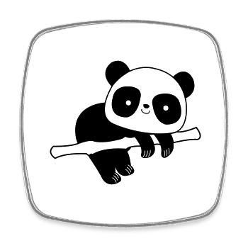 Panda - Magnet carré - blanc - Devant