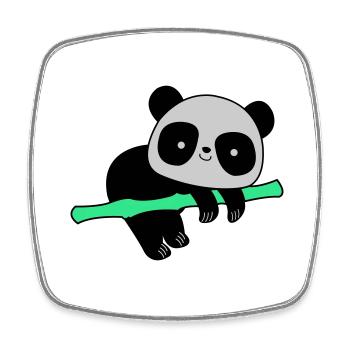 Panda - Magnet carré - blanc - Devant