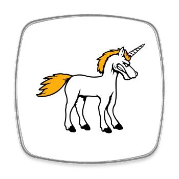 Licorne Mal En colère Attaque Groyer des dents Aigre - Magnet carré - blanc - Devant