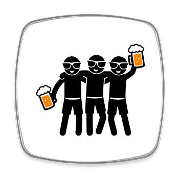 Party Team Bier Gruppe - Viereckiger Kühlschrankmagnet - Weiß - Vorne