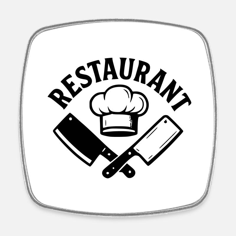 Restaurant - Magnet carré - blanc