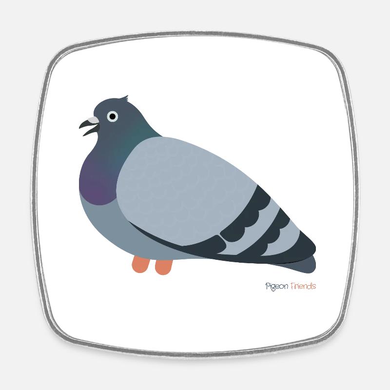 Pigeon Bird - Square fridge magnet - white