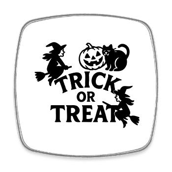 Trick or Treat Halloween - Viereckiger Kühlschrankmagnet - Weiß - Vorne