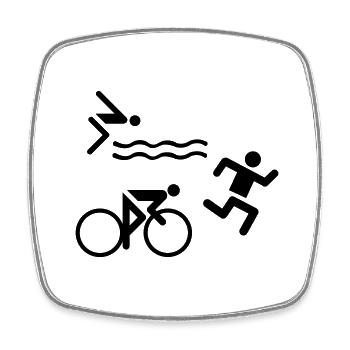 Triathlon - Viereckiger Kühlschrankmagnet - Weiß - Vorne